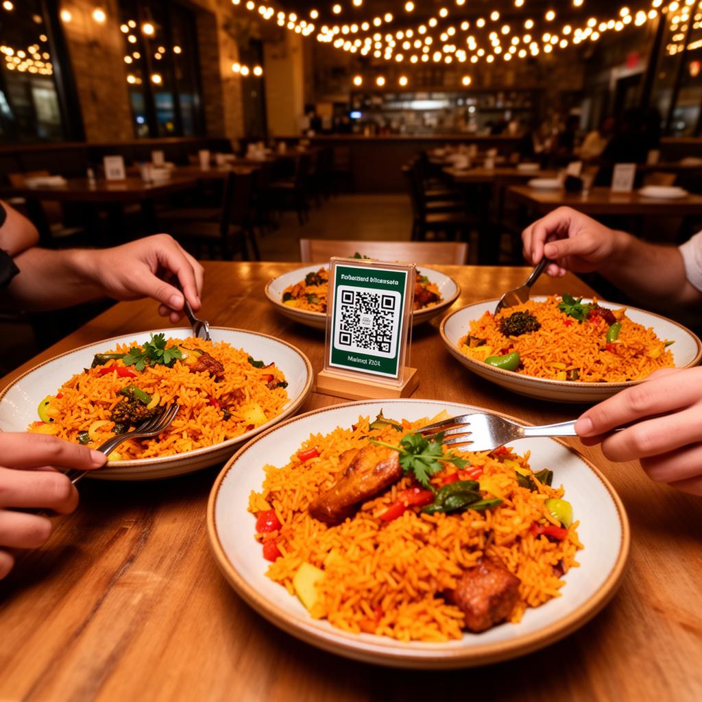 Nigerian restaurant with QR codes